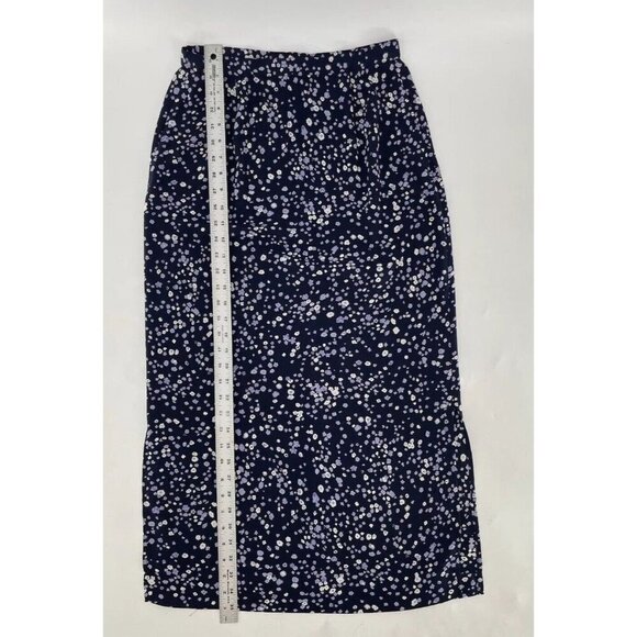 Pendleton Women’s Floral Navy Maxi Skirt Sz 6 Side Slit Cottage Prairie Modest - Picture 9 of 12